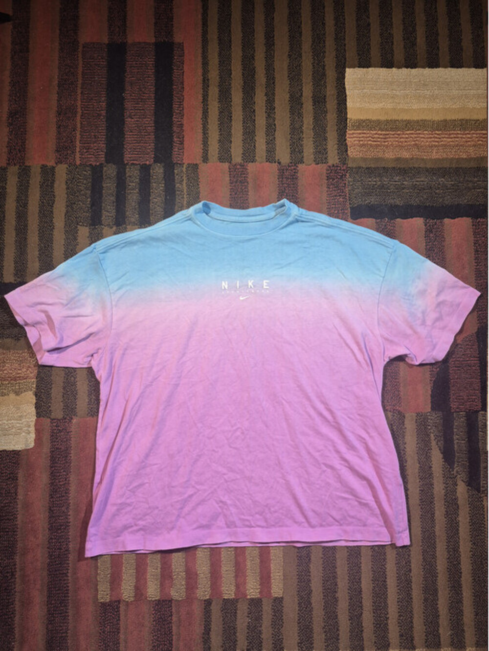 Nike Sportswear Oversized T-Shirt Men's Large Blue Pink